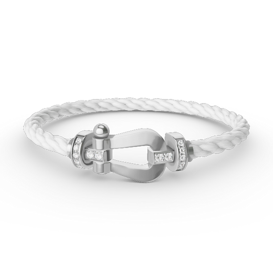[CharmAmor]FORCE LARGE HORSESHOE HALF DIAMOND BRACELET SILVER