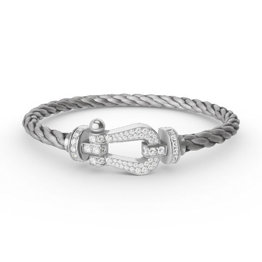 [CharmAmor]FORCE LARGE HORSESHOE FULL DIAMOND BRACELET SILVER