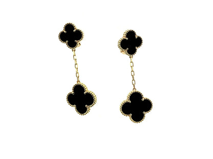 [CharmAmor]CLOVER 2 MOTIFS  EARRINGS (MULTIPLE CHOICESC