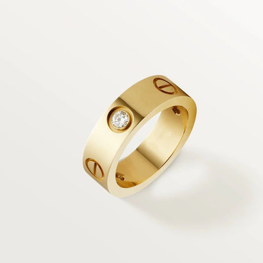 [CharmAmor]LOVE RING 5.5MM 3 DIAMONDS PINK GOLD