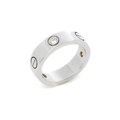 [CharmAmor]LOVE RING 5.5MM 3 DIAMONDS SILVER