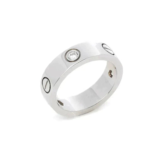 [CharmAmor]LOVE RING 5.5MM 3 DIAMONDS SILVER