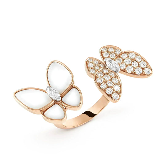 [CharmAmor]TWIN BUTTERFLY DIAMOND MOP RING