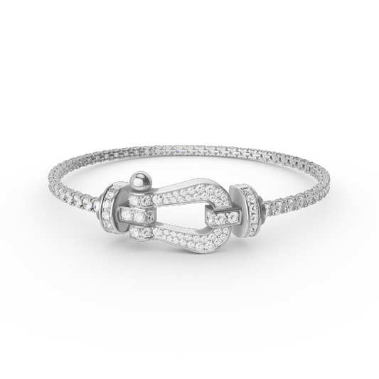 [CharmAmor]FORCE  LARGE HORSESHOE FULL DIAMOND TENNIS BRACELET