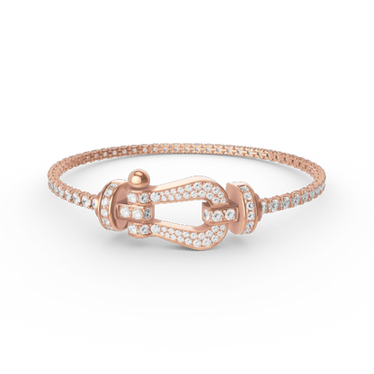 [CharmAmor]FORCE  LARGE HORSESHOE FULL DIAMOND TENNIS BRACELET