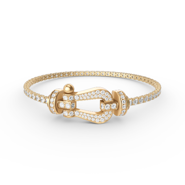 [CharmAmor]FORCE  LARGE HORSESHOE FULL DIAMOND TENNIS BRACELET