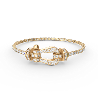 [CharmAmor]FORCE  LARGE HORSESHOE FULL DIAMOND TENNIS BRACELET